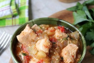 Тушеная курица с баклажанами и помидорами 🍗