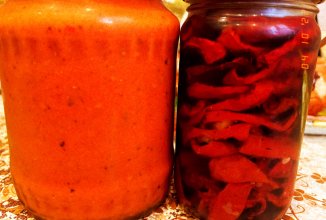 Вяленные томаты и соус из сердцевин