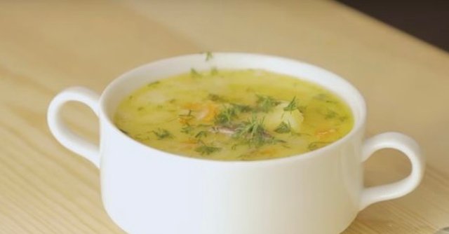 Сливочный суп с куриными сердечками