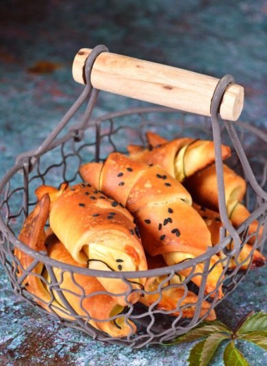 Круассаны с цукини, ветчиной и сыром 🥐