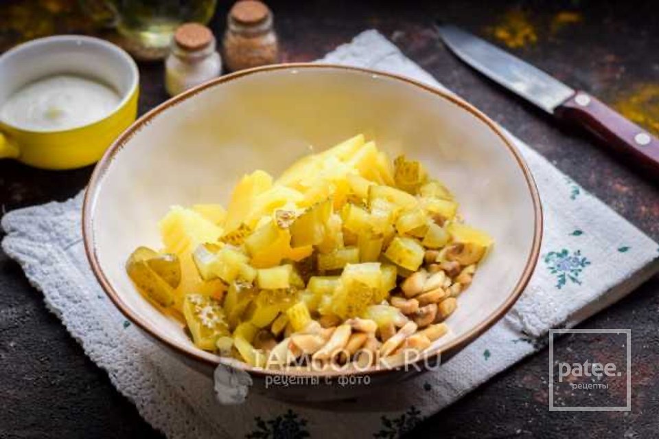 Салат с бужениной и шампиньонами 🥗 - Шаг 4