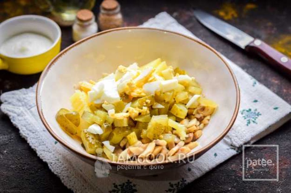 Салат с бужениной и шампиньонами 🥗 - Шаг 5