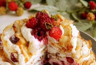 Блинный торт с малиной 🍰