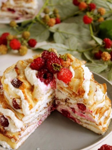 Блинный торт с малиной 🍰 - Шаг 13