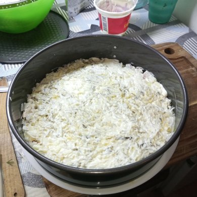 Салат Мимоза с куриный копчёной грудки - Шаг 10