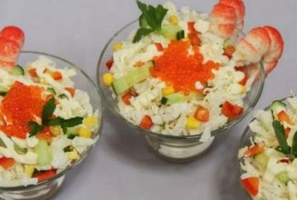 Вкусный бeлковый салат с кальмаром.