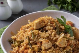 Булгур с индейкой и овощами (на сковороде) 👍🏼