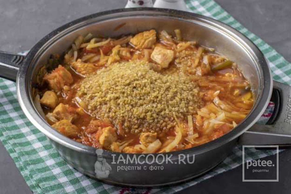 Булгур с индейкой и овощами (на сковороде) 👍🏼 - Шаг 8