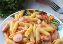 Макароны с сосисками и помидорами👍🏼