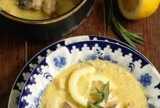 Густой суп из скумбрии со сметаной, лимоном и Розмарином 🍲