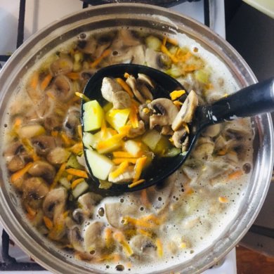 Грибной суп со свининой - Шаг 4