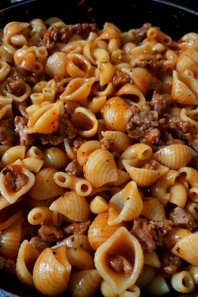 Макароны с фаршем на сковороде 👍🏼