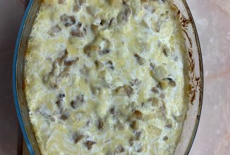 Гратен из цветной капусты с беконом