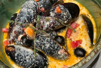 Мидии в сливочном соусе