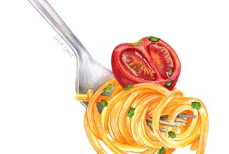 Паста с креветками и томатами