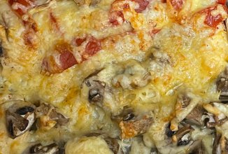 запеченная курица с грибами и овощами