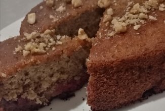 Классический кекс с вишней и грецким орехом без глютена