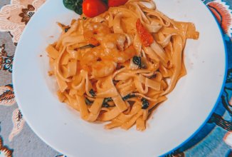 Тальятелле с креветками