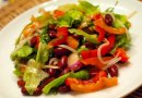 Салат из красной фасоли с овощами