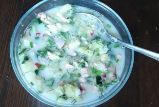 Окрошка с колбасой на Тане