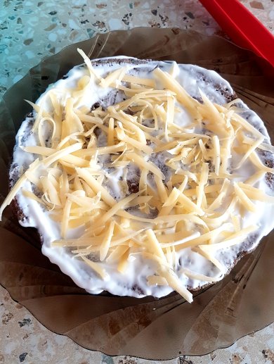 Печеночный пирог в микроволновке с сыром - Шаг 3