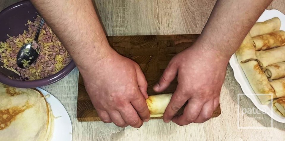 Блинчики с ветчиной и сыром - Шаг 17