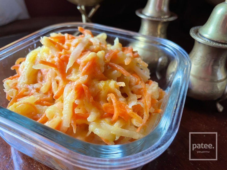 Салат из дайкона и моркови с яблочным «майонезом». - Шаг 7