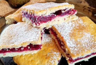 Постный вишнёвый пирог