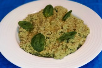 Сливочный булгур со шпинатом