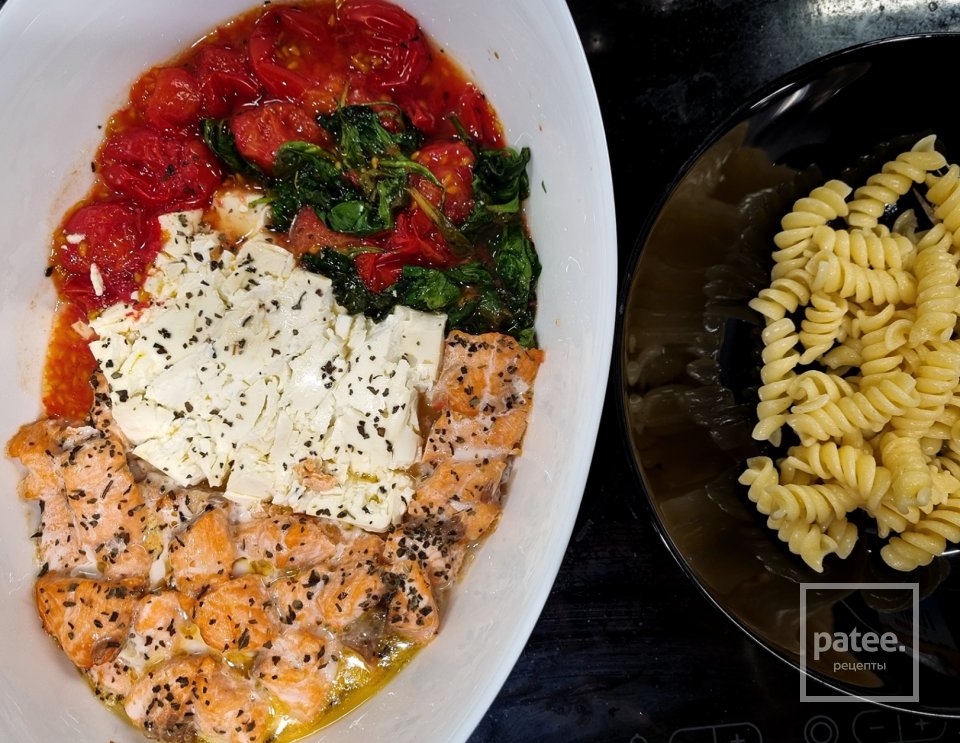 Паста с рыбой, фетой и шпинатом - Шаг 2