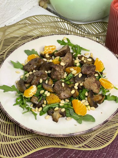 Любимый салат с печенью и мандарином из ресторана. Неожиданное сочетание, супер вкус! - Шаг 11