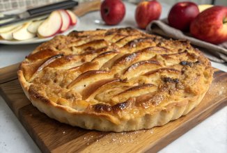Яблочный пирог на творожном тесте