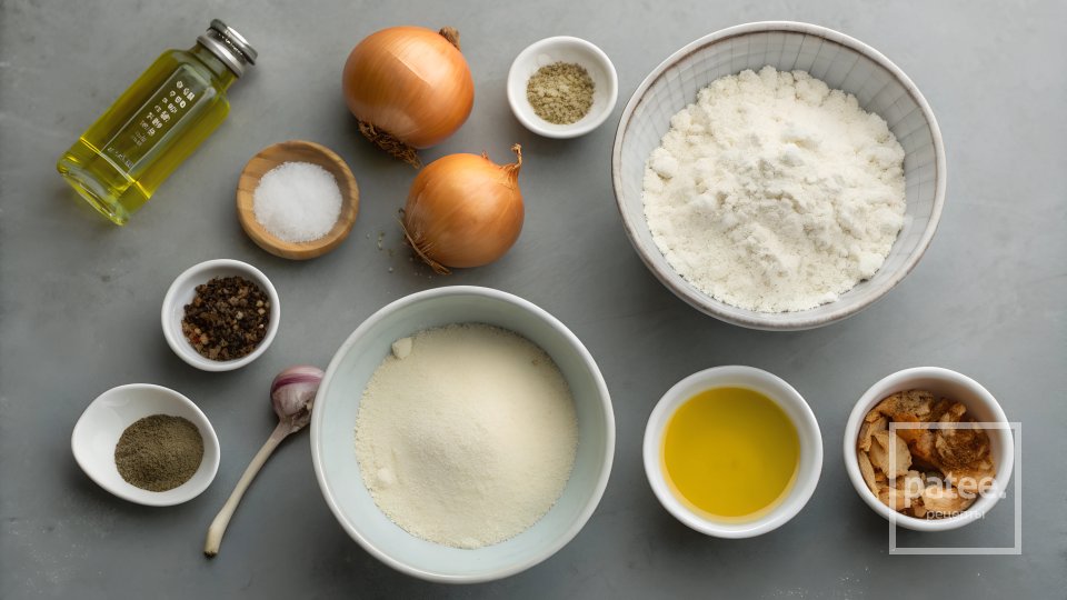 Хлебные палочки с жареным луком - Шаг 1