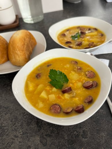 Гороховый супчик с копченными колбасками 🍲 - Шаг 13