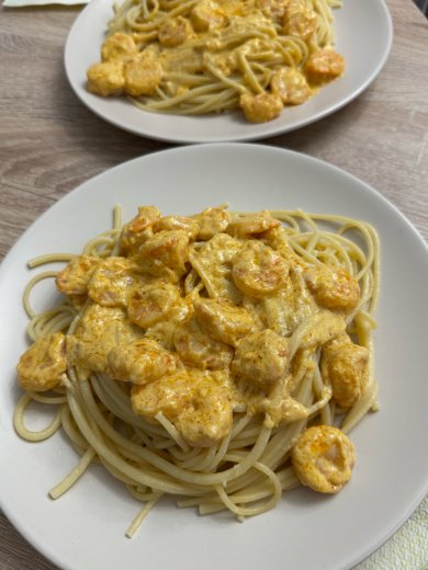 Паста с креветками в сливочном соусе 🍝🦐 - Шаг 7