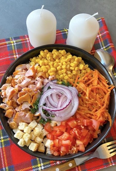 Салат «Эдельвейс» с корейской морковью 🥗 - Шаг 6