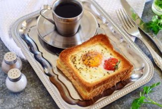 Яйцо в хлебе в духовке 👍🏼