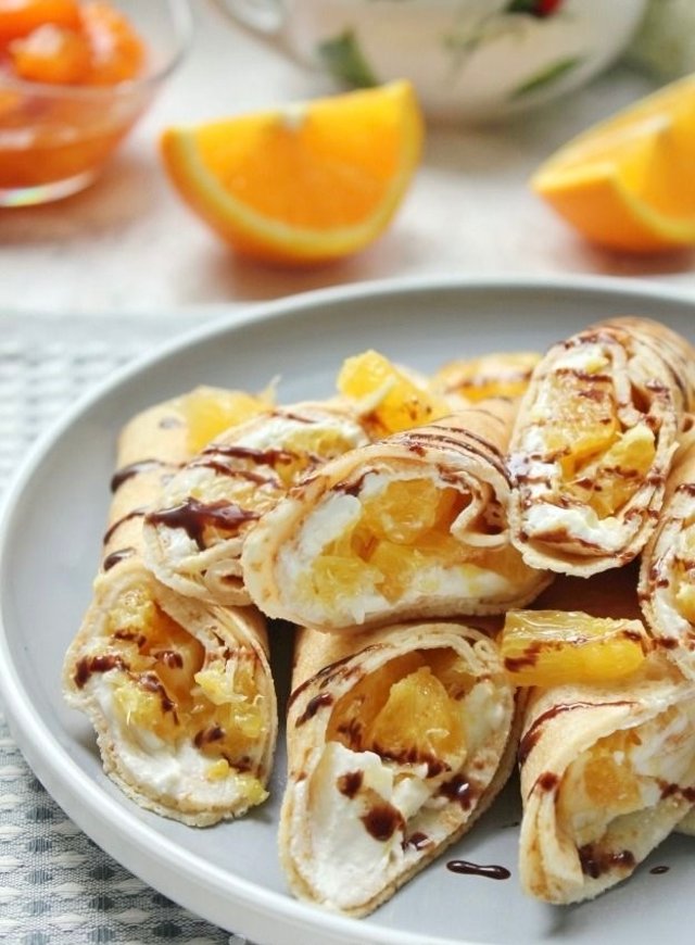Блины с маскарпоне и апельсином 🥞