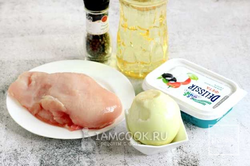 Тушеное куриное филе с сыром фета 🍗 - Шаг 1