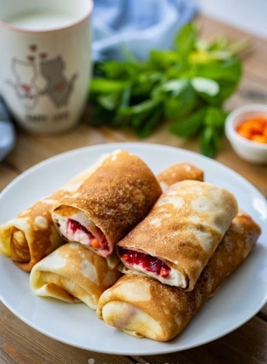 Блины с маскарпоне и ягодами 🥞 - Шаг 13