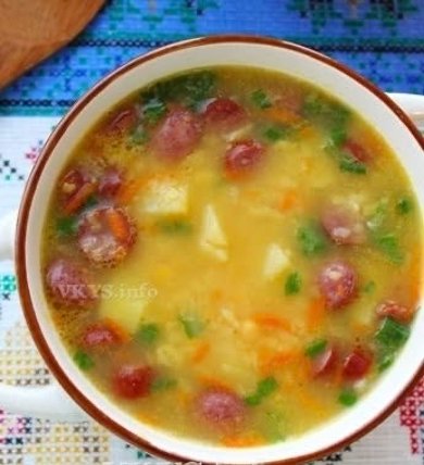 Гороховый суп с охотничьими колбасками 🍲 - Шаг 13