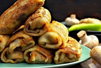 Блины с мясом и грибами 🥞