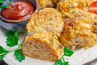 Куриные котлеты с грибами и сыром в духовке 👍🏼