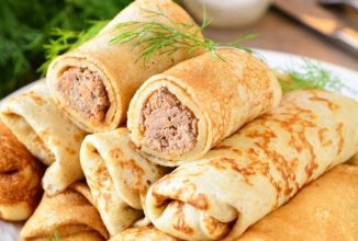 Блины с куриной печенью луком и морковью 🥞