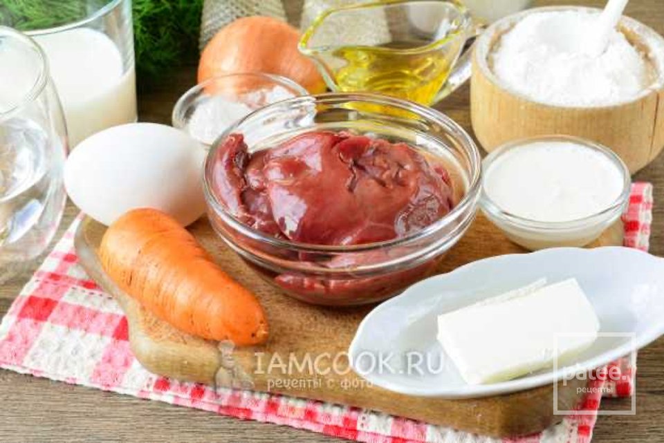 Блины с куриной печенью луком и морковью 🥞 - Шаг 1