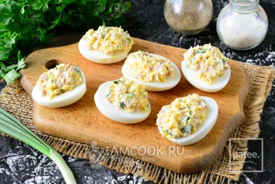 Яйца, фаршированные ветчиной и сыром 🥚 - Шаг 7
