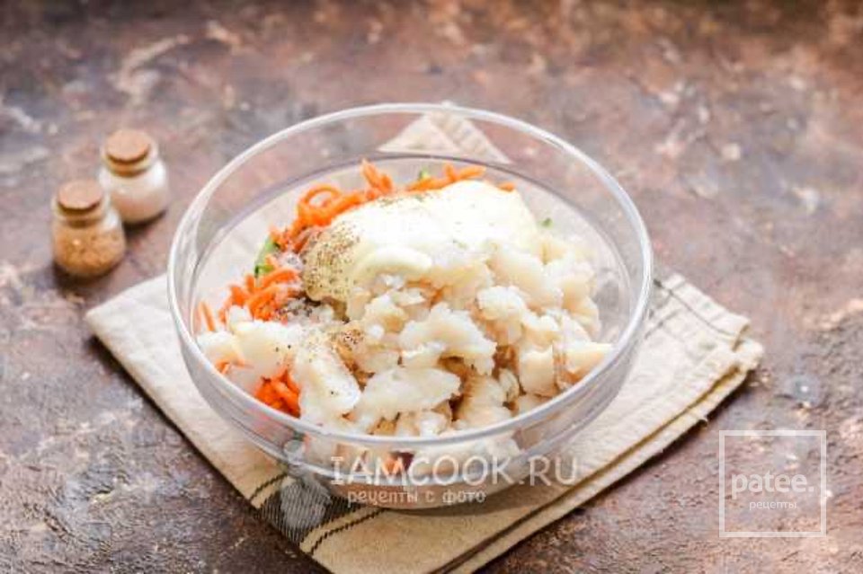 Салат с минтаем и рисом 🥗 - Шаг 6