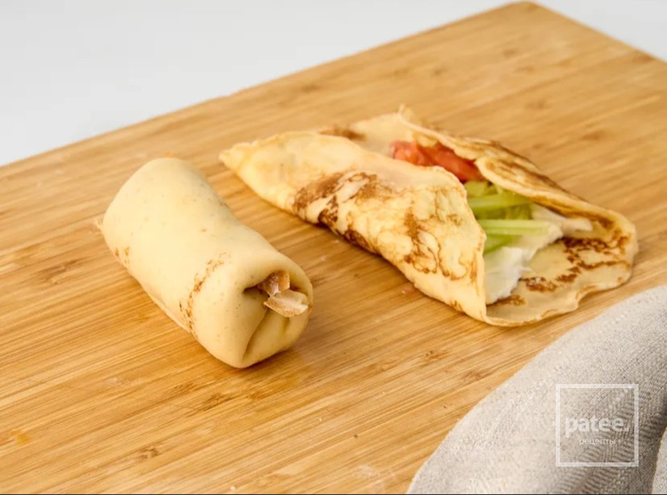 Блины с семгой и сливочным сыром - Шаг 8