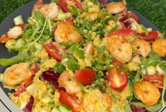 Салат с креветками в апельсиновом соке