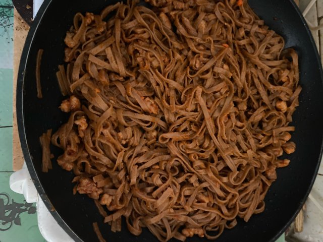 гречневая паста с мясом
